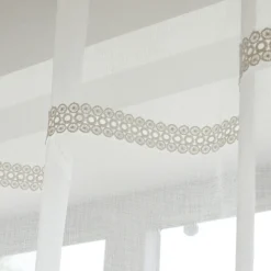 3S. x Home Vd paire voilage etamine parement OLBIA - blanc cassé Sale