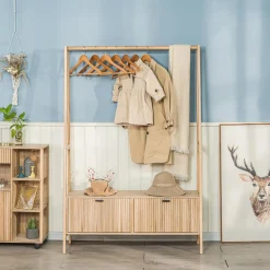 3S. x Home Vestiaire Entrée Bois Massif Porte Manteau Online