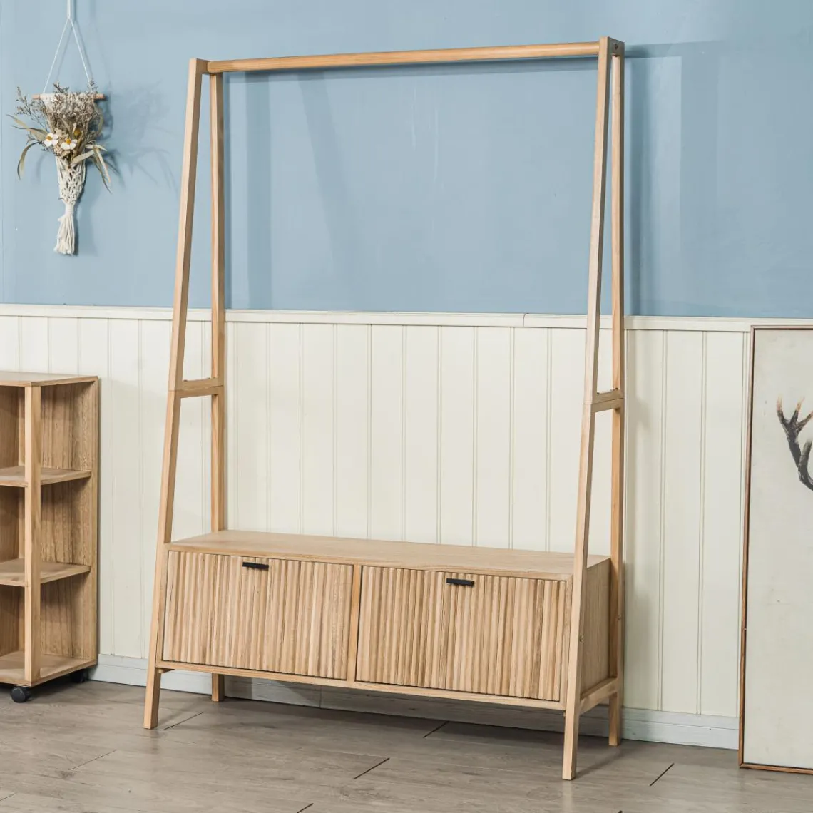 3S. x Home Vestiaire Entrée Bois Massif Porte Manteau Online