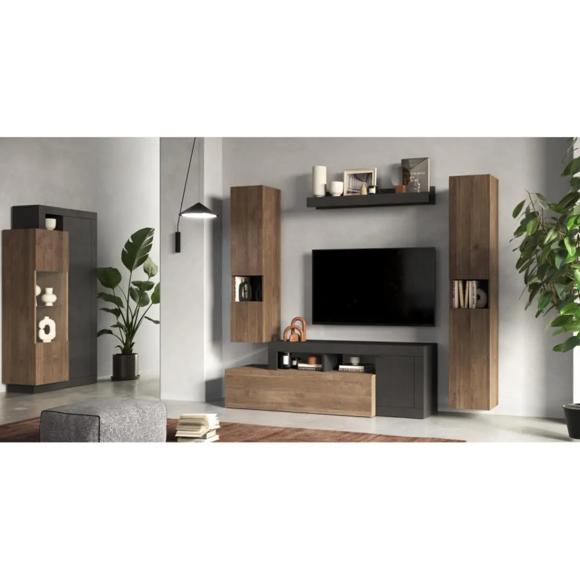 3S. x Home Vitrine 2 portes Noir New