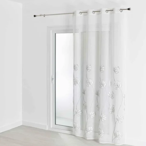 3S. x Home Voilage en Étamine Brodée Blanc BLOIS Clearance