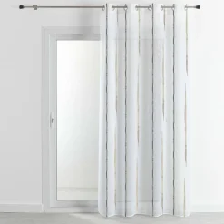 3S. x Home Voilage en Étamine Jacquard 140X260 cm LUMIERE Gris Best