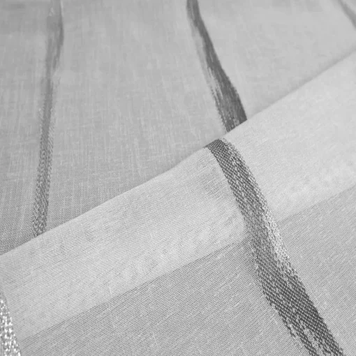 3S. x Home Voilage en Étamine Jacquard 140X260 cm LUMIERE Gris Best