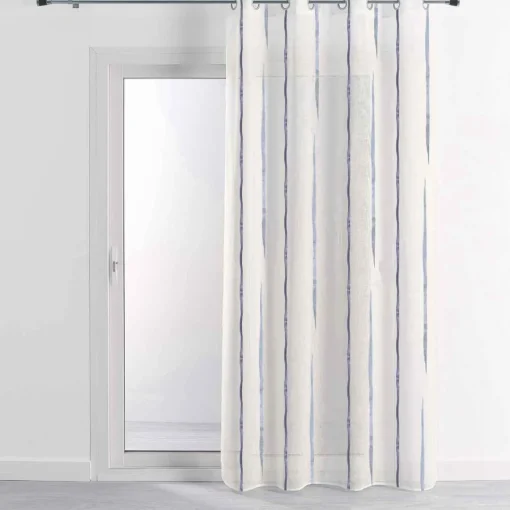 3S. x Home Voilage en Étamine Jacquard Persan 140X260 cm LUMIERE Bleu Clearance